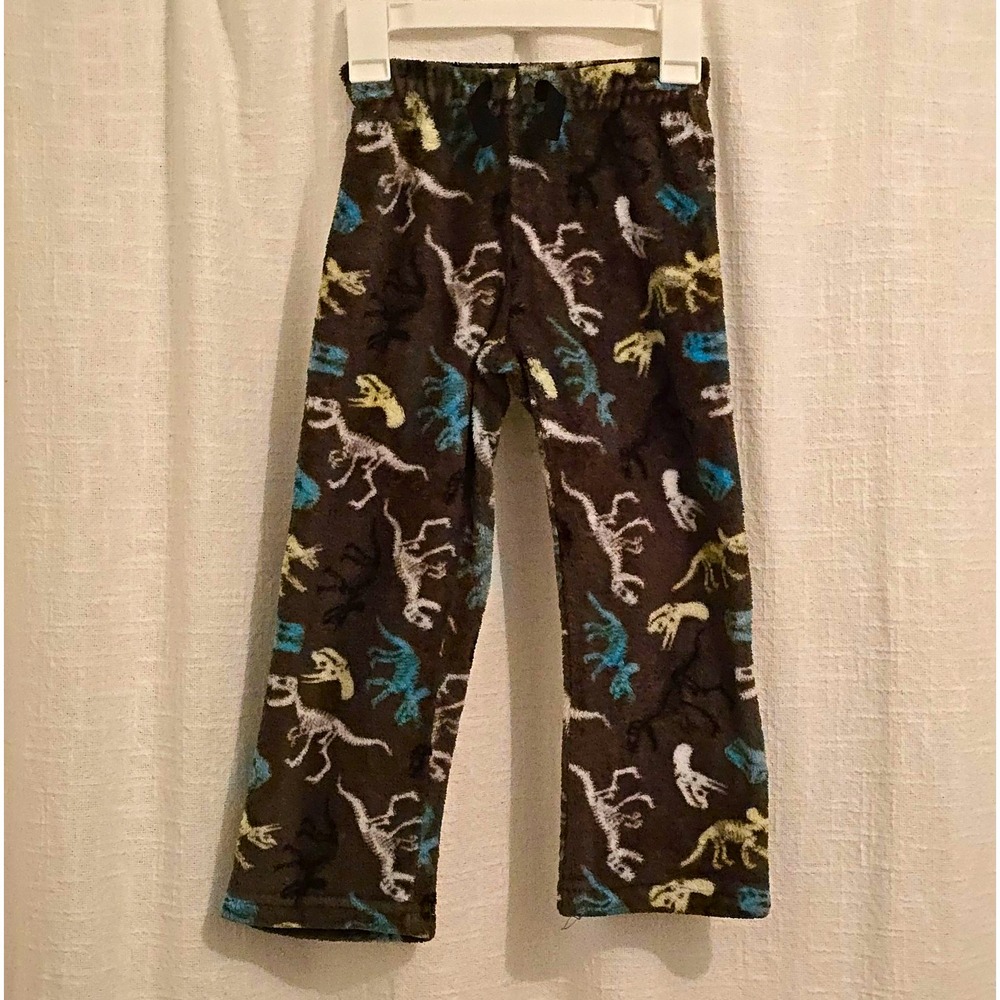 Wonder Nation Boys Size XS 4–5 Dinosaur Fleece Pajama Pants Brown